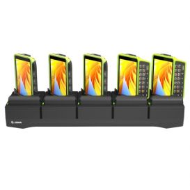 Zebra 5-Slots Ethernet Cradle, laadt 5 devices en 5 reservebatterijen, apart bestellen: voeding, DC kabel en netsnoer, geschikt voor de: WT5400, WT6400