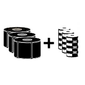 Zebra kit, 3x labelrol 102x152 mm (Z-Select 2000T, 475 per rol) en 3x lint (2300 Wax, 110 mm), Voor desktop printers